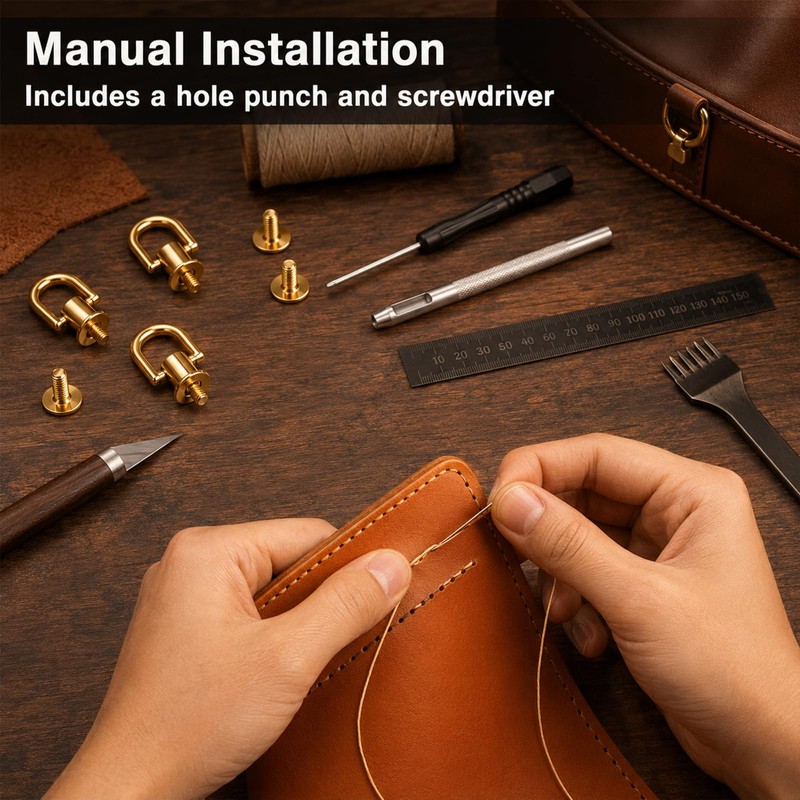 8 PCS D Rings for Bags, Gold Metal Bag Hardware