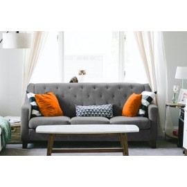 npluseins Double Pack Cotton Cushion Covers Modern Home Decoration in Simple Design, 40 x 40 cm, White