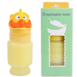 Hsyok Pee Bottles for Kids Boys Men Women, Adjustable Emergency Urinal 750ml, Portable Leakproof Pocket Toilet for Car, Travel Urinals, Collapsible Urinals Mini Mobile Toilet Potty,1 PCS(Yellow)