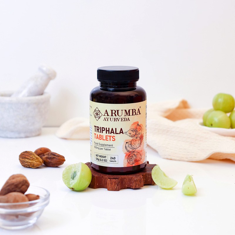Arumba Ayurveda Triphala Tablets 240 Tablets, 500 mg per Tablet,