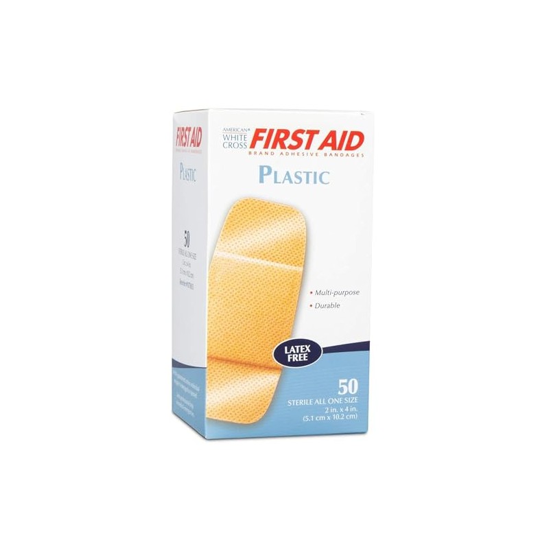 American White Cross 261846 First Aid Plastic Adhesive Bandages, Latex
