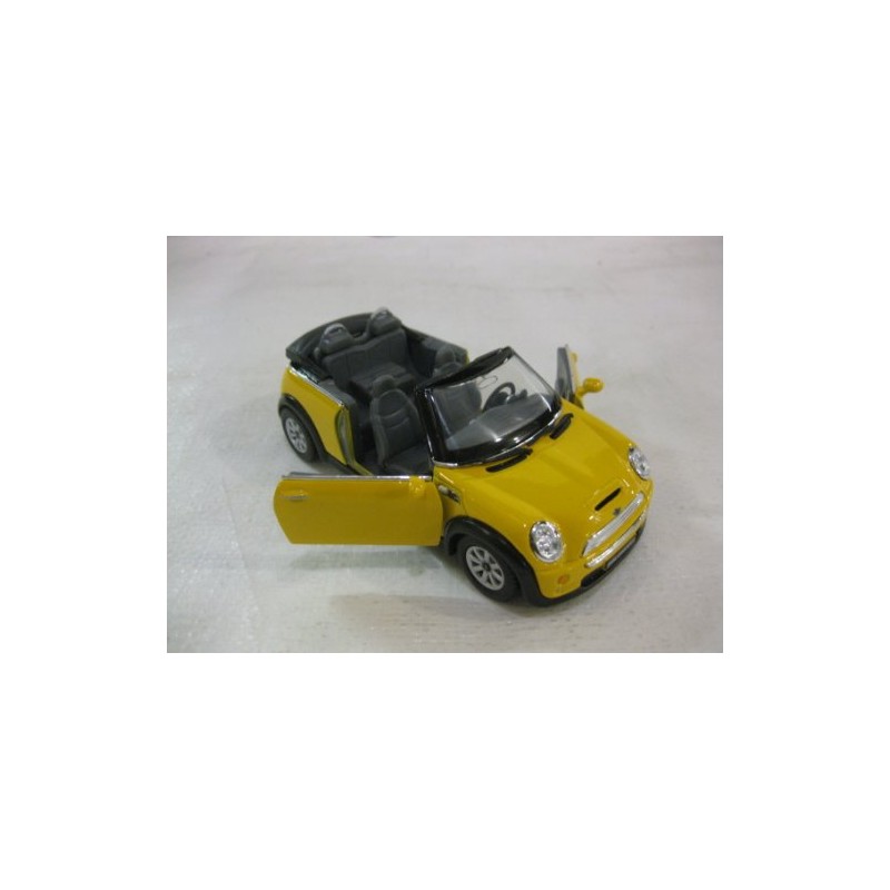 Mini Cooper S Convertible In Yellow Diecast 1:28 Scale By