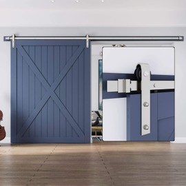 EaseLife 12 FT Brushed Nickel Sliding Barn Door Hardware Track Kit,Basic J Pulley,Heavy Duty,Slide Smoothly Quietly,Easy Install (12FT Track Kit for 72" Wide Single Door)