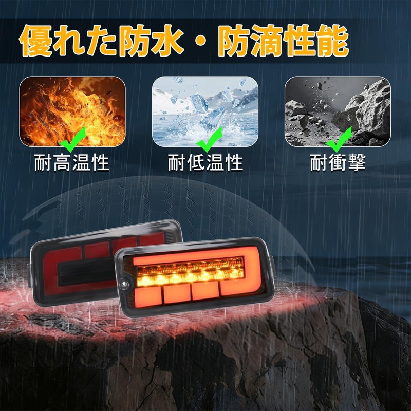 Syncnika 2pcs LED Tail Lamp High Jet Truck Jumbo S500/S510