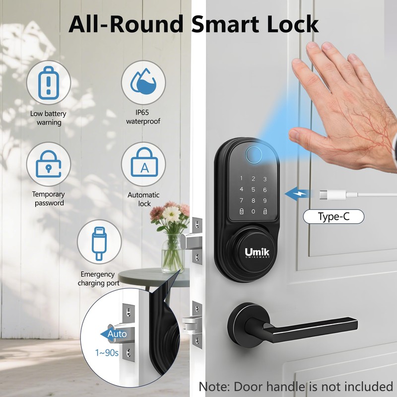 UMIK UMIKSMART Smart Door Lock with Palm Vein, 5 in