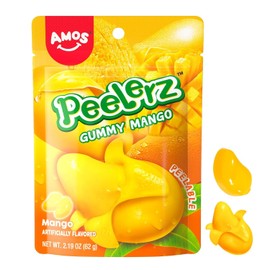 Amos Peelable Banana Gummies, Banana Peeling Candy, Peelerz Fruit Snacks Gluten Free, Resealable 2.19oz Bag (Pack of 8)