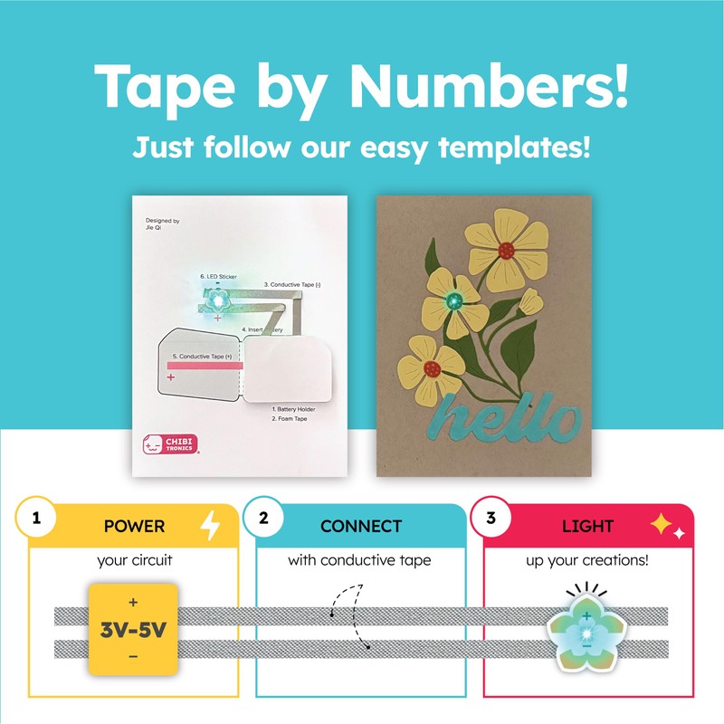 Chibitronics Conductive Fabric Tape Patches
