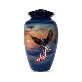 American Flag Eagle Cremation Urns for Human Ashes Adult Male Female Patriotic Urns for Funeral Burial Memorial Keepsake Urns Adult Large Size Up to 20