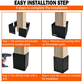 ITeVe.GD Post Base Protectors 1Pack,Adjustable(Range 3.3-6 in) Protects Wood Column for Decks,Wood Fences,Porchs,Mailbox from Lawnmower and Rain Damage…