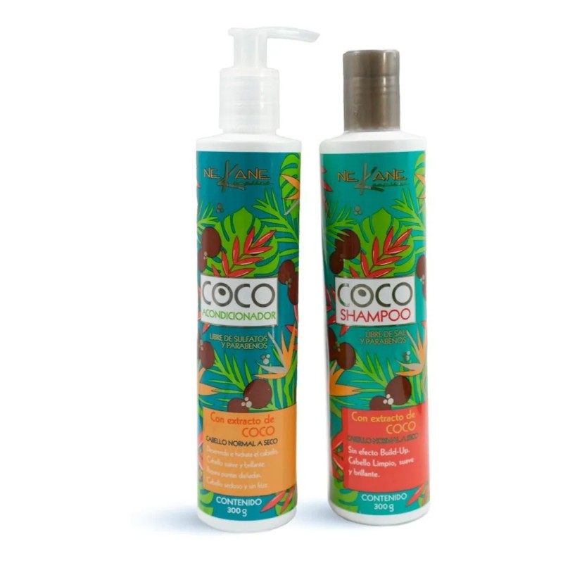 Nekane Shampoo 300grs + Acondicionador Coco Sin Sales 300grs