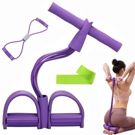 Home Abdominal Exerciser, 3 Piece Fitness Set with Expander Fitness and Back Trainer, Sports Equipment for Home to Strengthen Abdomen, Legs and Back, TPE Material, 25 x 43 cm, 200 g
