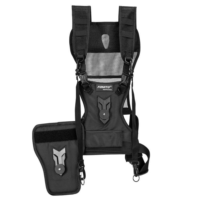 FOMITO Multi Double Camera Dual Carrying Photographer Vest with Side