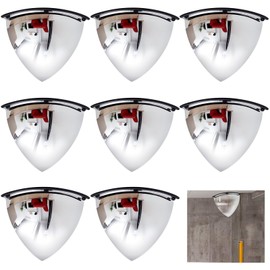 Suzile 8 Pieces Quarter Dome Mirror High Viewing Angle Safety Security Corner Acrylic Convex Mirror for Blindspot (18 Inch)