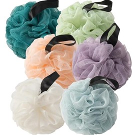 Esponjas Lufa Ducha Paquete Unidades Tonos Pastel Azul Morado Verde Claro Beige Naranja Pavo Real