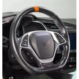 23766 C8 Corvette COMBO/SEBRING ORANGE STEERING WHEEL AND TEAM CORVETTE VINYL STRIPES