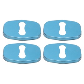 4PCS Door Lock Striker Cover Stainless Steel Strong Protection Replacement for Peugeot 208 308 408 508 2008 3008 Blue