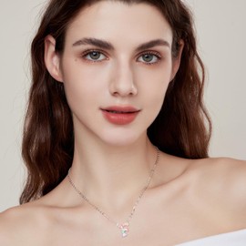 Dixbix Women Girls Initial Letter Necklaces,Initial Q Birthstone Necklace Jewelry Gifts for Women (Q)