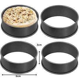 Non Stick Crumpet Rings Set of 4 - Large Cooking Rings for English Muffins Eggs Pancakes - Make Perfect Pancake Moulds â Easy to Clean Carbon Steel - Made in England and Gift Boxed