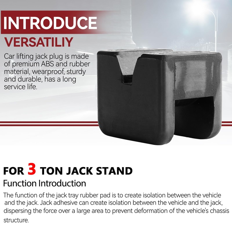 Car Jack Stand Pad Rubber Universal Lift Pads Slotted Floor
