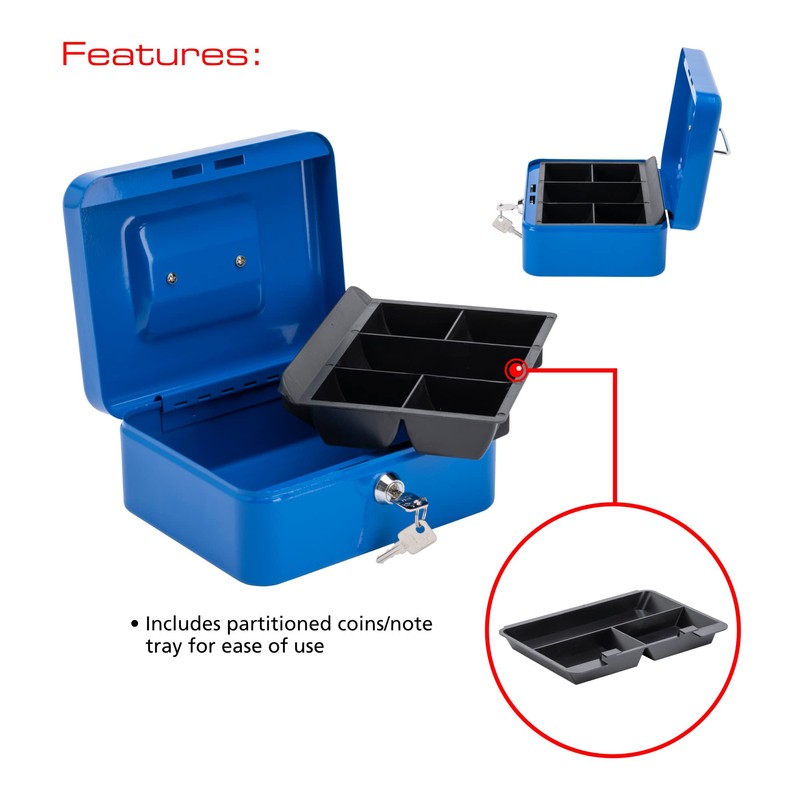 Burg Wachter Money 5020 8 Inch Cash Box - Blue