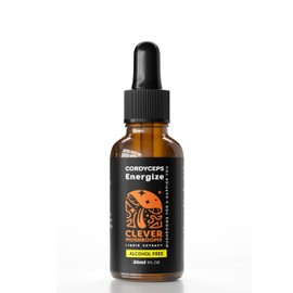 CLEVER MUSHROOMS Cordyceps Tincture – 100% Fruiting Body Extract – Dual Extraction for Maximum Potency – USA Grown – Natural Energy & Endurance Support