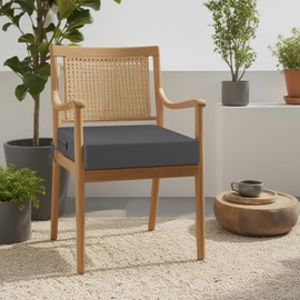 idee-home Outdoor Chair Cushions Set of 2, Waterproof Outdoor Seat Cushions for Patio Furniture, Outside Replacement Chair Pad with Ties for Lawn Deck Porch, 26.5 x 26.5