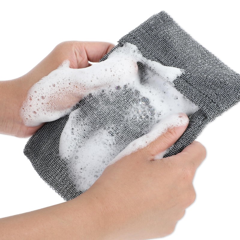 4 Pcs Exfoliating Soap Bag, Soap Scrubber Pouch, Double Layer