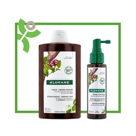 Klorane Quinine Shampoo for Strengthening & Hair Loss with Quinine and Organic Edelweiss, 400ml & Antichute with Quinquina and Edelweiss, 100ml  (283 & 432)