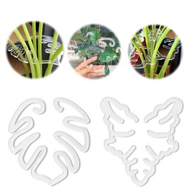 Turtle Shell Bamboo Clamp Set - 2 Pack Plant Stem Holder Support Kit for Gardens- Sturdy Turtle Shell Clamp Set for Garden Flower Stems-Bamboo Plant Stem Support for gardeners or Home (2, white)