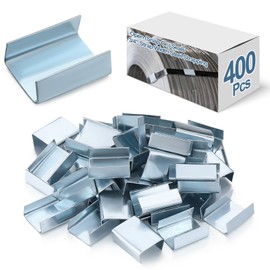 Zonon Open (Snap-in) Seals for 3/4" Strap Width Steel Strapping (Pack of 400)-Strap Keepers, Sturdy Metal Clips for Securing Heavy Packaging and Pallet Banding