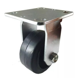 Hy-Weld 4" x 2" Heavy Duty "Rubber on Cast Iron" Caster - Rigid