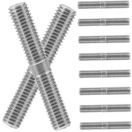 TEHAUX 10pcs Double-Headed Screw Bolt Double Sided Screw Double-end Bolt Threaded and Double Steel Double-Ended Threaded End Wheel Conversion Stainless Steel