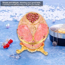 Jewellery Box Enamelled Easter Egg Unique Jewellery Box with Rich Enamel and Sparkling Rhinestones