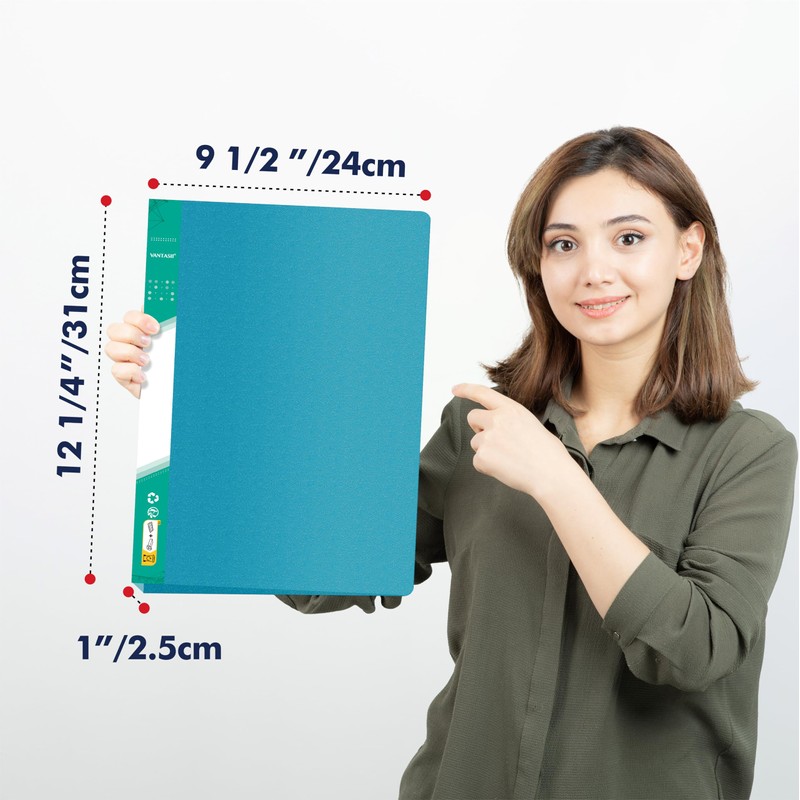 Art Portfolio Folder, 40 Clear Pockets Acqua Paper Protectors Display