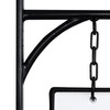 Double-Sided Bathroom Door Hanging Sign, Embossed Black on White Enamel