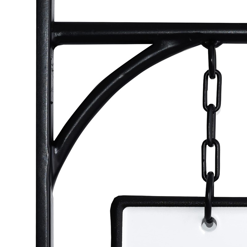 Double-Sided Bathroom Door Hanging Sign, Embossed Black on White Enamel
