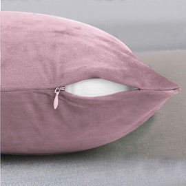 Imperial Rooms Cushion Covers 45 x 45 cm Pack of 2 Square Throw Velvet Pillow Cases Bedroom Decor Cushion for Sofa Living Room Car (Pink, 18 x 18 Inch)