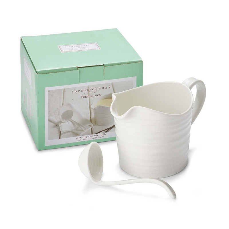 Portmeirion Sophie Conran White Sauce Jug, Fine Porcelain Serving Pitcher