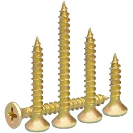 300 PCS M4 Wood Screws,Flat Head Self Tapping Screws