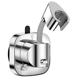 Shower Head Holder, No Drilling, 360° Rotatable Shower Holder with Suction Cup, Shower Holder for Shower Head, Adjustable Shower Holder, Shower Head Holder for Bathroom, Silver