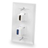 BATIGE HDMI And USB 3.0 Keystone Wall Plate Single GANG