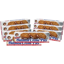 Little Debbie Oatmeal Creme Pies, Two Soft Oatmeal Cookies Layered with Creme (8 Boxes), Brown