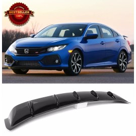 SDZ G2 Tape on Roof Spoiler Visor Wing Wind Shade Deflector For 16-21 Honda Civic 4D