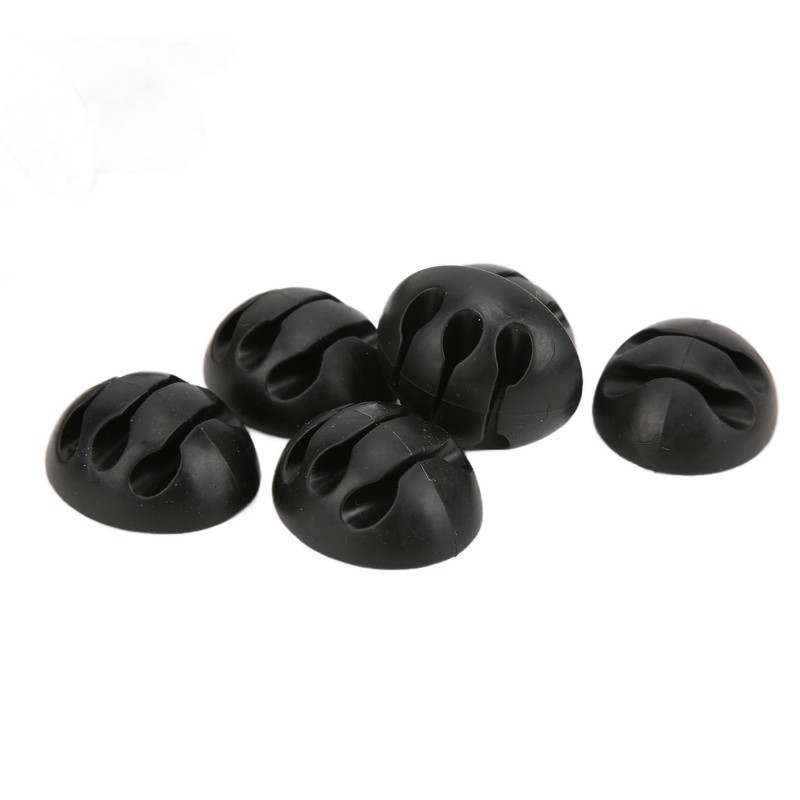 50pcs Cable Clip 3 Hole Silica Gel AntiCorrosion Black Adhesive