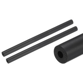 uxcell 2pcs 10" Pipe Insulation Tube 1/4 Inch(6mm) ID 5/8 Inch(16mm) OD Foam Tubing for Handle Grip Support, Black