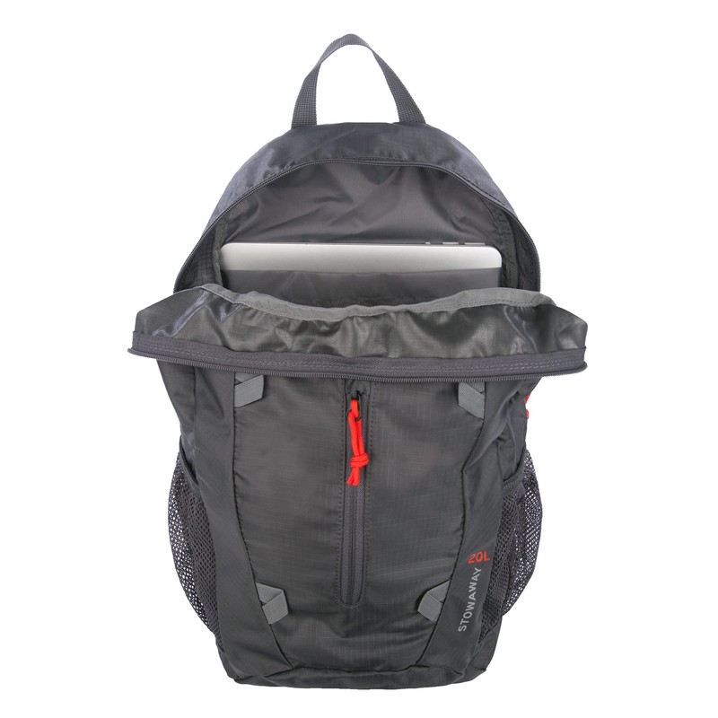 Eddie Bauer Stowaway Packable Backpack-Made from Ripstop Polyester, Dark Smoke,