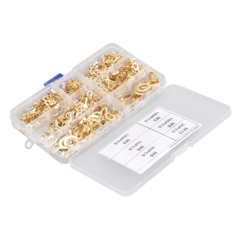 540Pcs Gold Brass Ring Terminal M3 M4 M5 M6 M8