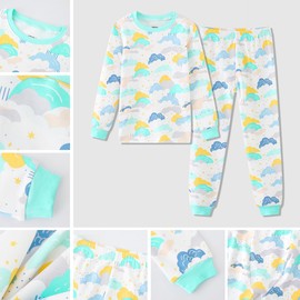 UMELOK Toddler Girls' Long Sleeves Pajama Sets Animals Books Tropical Flowers Pyjamas Colorful, Rainbow 2-3 Years