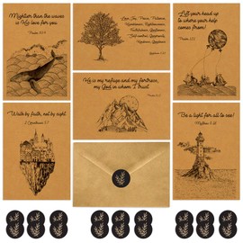 DiverseBee - Juego de 18 tarjetas de felicitación cristianas inspiradoras (6 diseños únicos) con citas de versículo de la Biblia motivacional, tarjetas de notas religiosas con sobres, 10 x 15 cm
