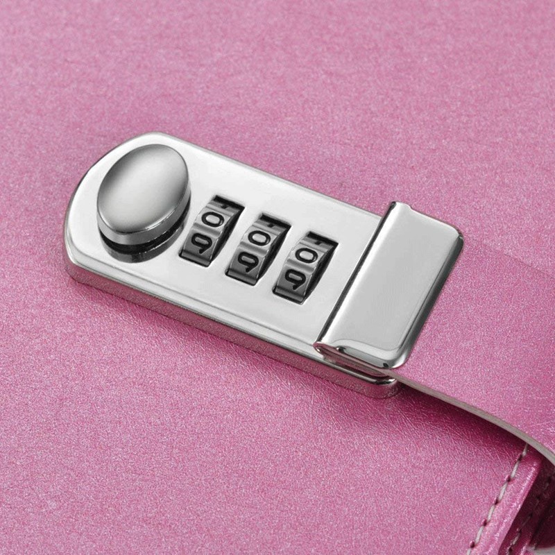 A6 Refillable Binder Notebook, PU Leather Lockable Journal Diary Sketchbook